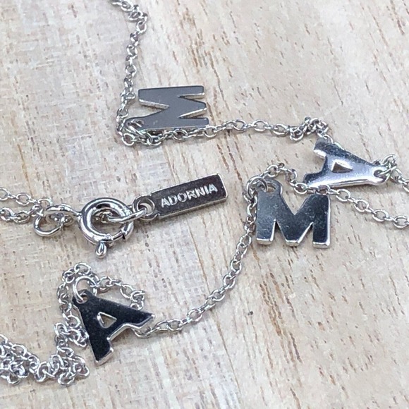 Adornia Necklace "MAMA" 925 Sterling Silver Mothers Gift 18" Dainty Shaker Chain - Picture 4 of 5
